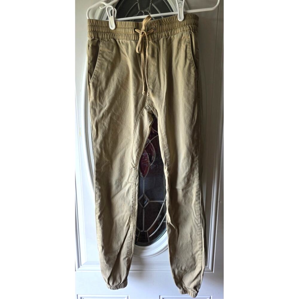PacSun Khaki Brown Beige Joggers Elastic Drawstring Waist Size Small